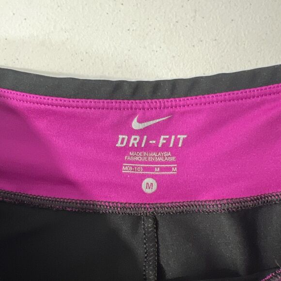 Nike‎ Dri Fit Crop Pants Womens M Black Performance Capri Gym  Athletic - Picture 4 of 7